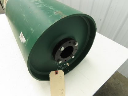 12"x 38" Crowned Steel Drum Roller Conveyor Drive Pulley QD Hub 2-7/16" Bore