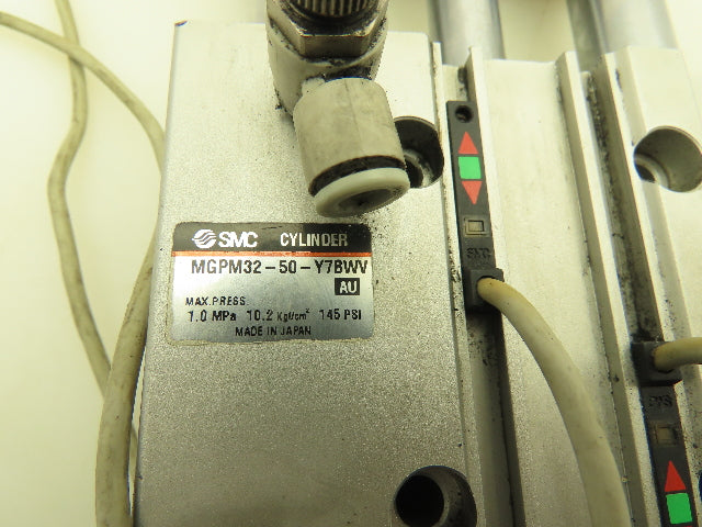 SMC MGPM32-50-Y7BWV Guide Cylinder Pneumatic Actuator Push Plate 50mm Stroke