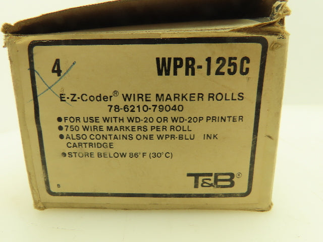Thomas & Betts WPR-125C E-Z-Coder Wire Marker Roll Cartridge Ribbon Lot of 4