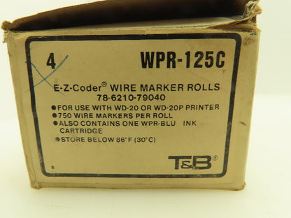 Thomas & Betts WPR-125C E-Z-Coder Wire Marker Roll Cartridge Ribbon Lot of 4