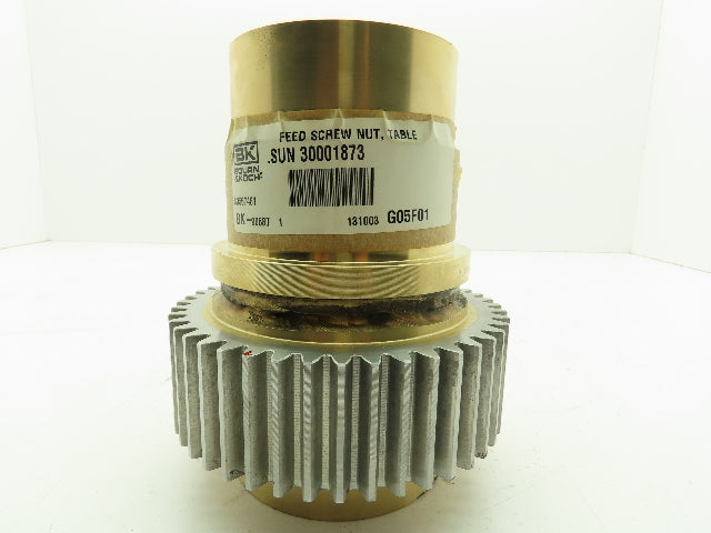 Bourn & Koch SUN 30001873 Brass Table Feed Screw Nut 45 Tooth Gear Hub