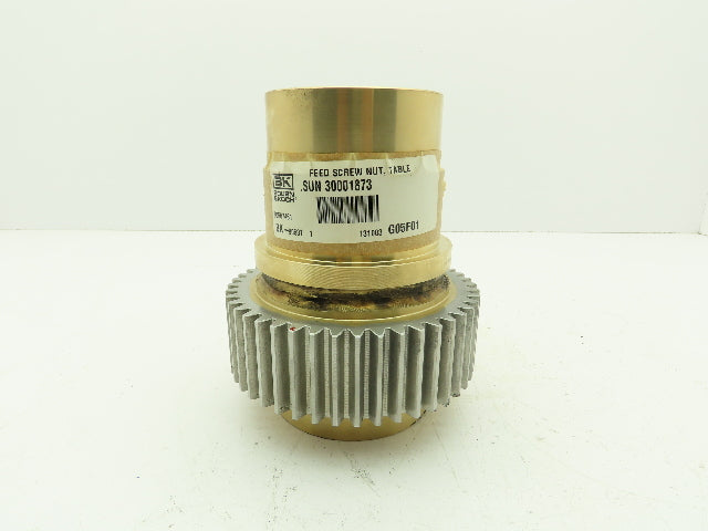 Bourn & Koch SUN 30001873 Brass Table Feed Screw Nut 45 Tooth Gear Hub