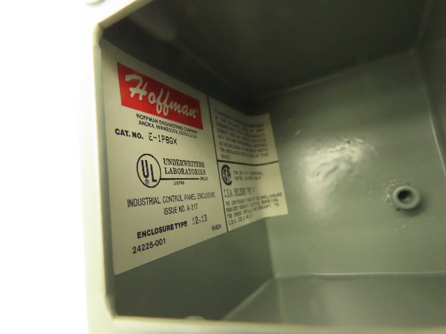 Hoffman E-1PBGX Control Station Steel Enclosure 1-Hole 22.5mm
