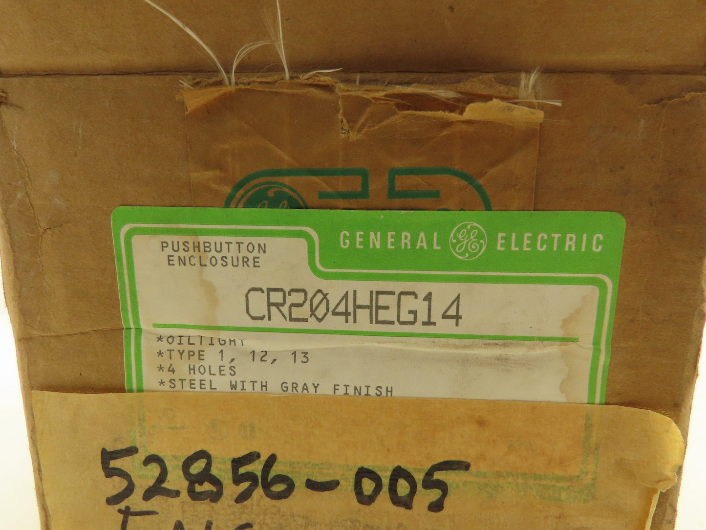 GE CR204HEG14 Steel Enclosure 4-Hole Control Station 22.5mm Pushbutton Gray