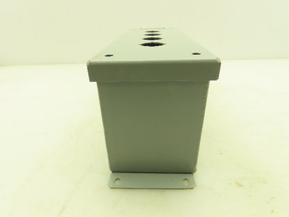 GE CR204HEG14 Steel Enclosure 4-Hole Control Station 22.5mm Pushbutton Gray