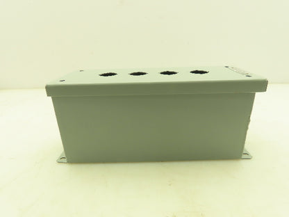 GE CR204HEG14 Steel Enclosure 4-Hole Control Station 22.5mm Pushbutton Gray