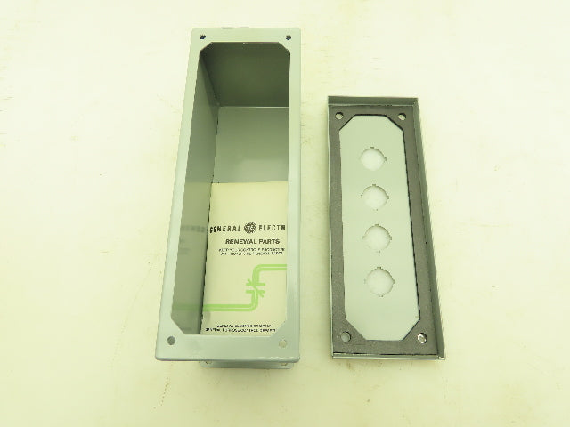 GE CR204HEG14 Steel Enclosure 4-Hole Control Station 22.5mm Pushbutton Gray