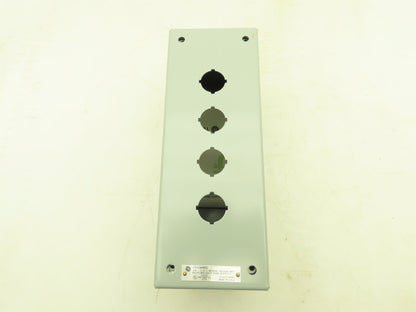 GE CR204HEG14 Steel Enclosure 4-Hole Control Station 22.5mm Pushbutton Gray