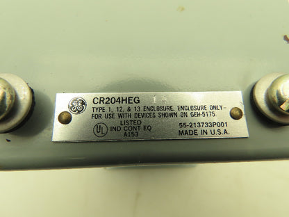 GE CR204HEG14 Steel Enclosure 4-Hole Control Station 22.5mm Pushbutton