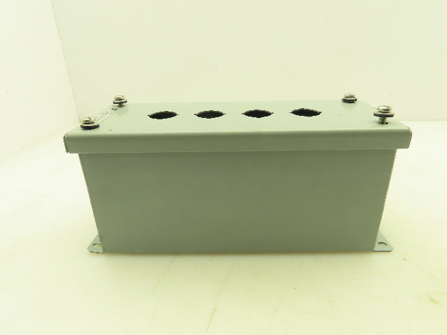 GE CR204HEG14 Steel Enclosure 4-Hole Control Station 22.5mm Pushbutton