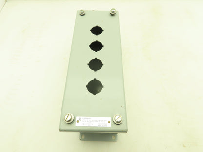 GE CR204HEG14 Steel Enclosure 4-Hole Control Station 22.5mm Pushbutton