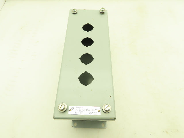 GE CR204HEG14 Steel Enclosure 4-Hole Control Station 22.5mm Pushbutton