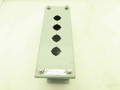 GE CR204HEG14 Steel Enclosure 4-Hole Control Station 22.5mm Pushbutton