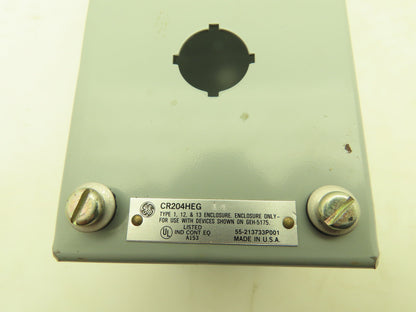GE CR204HEG14 Steel Enclosure 4-Hole Control Station 22.5mm Pushbutton