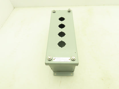 GE CR204HEG14 Steel Enclosure 4-Hole Control Station 22.5mm Pushbutton