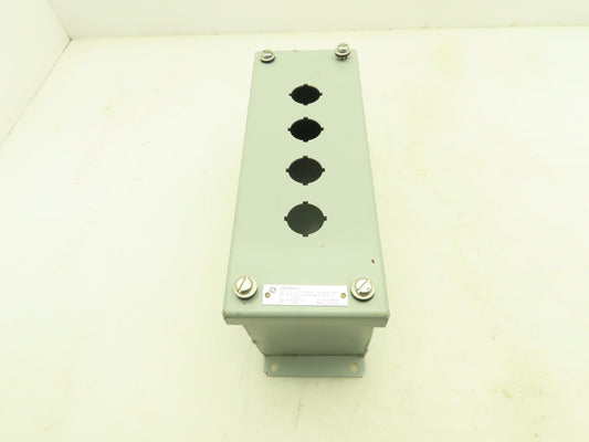 GE CR204HEG14 Steel Enclosure 4-Hole Control Station 22.5mm Pushbutton