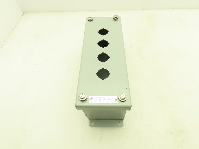 GE CR204HEG14 Steel Enclosure 4-Hole Control Station 22.5mm Pushbutton