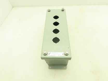 GE CR204HEG14 Steel Enclosure 4-Hole Control Station 22.5mm Pushbutton