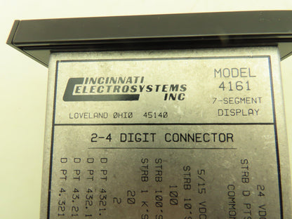 Cincinnati Electrosystems 4161-2-5 Digital Panel Meter 2-Digit LED Display