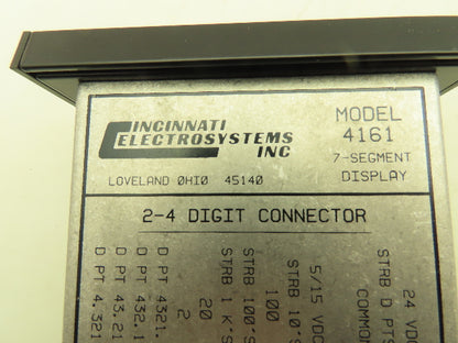 Cincinnati Electrosystems 4161-2-5 Digital Panel Meter 2-Digit LED Display