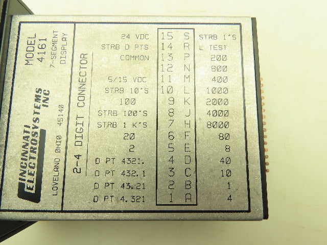 Cincinnati Electrosystems 4161-2-5 Digital Panel Meter 2-Digit LED Display