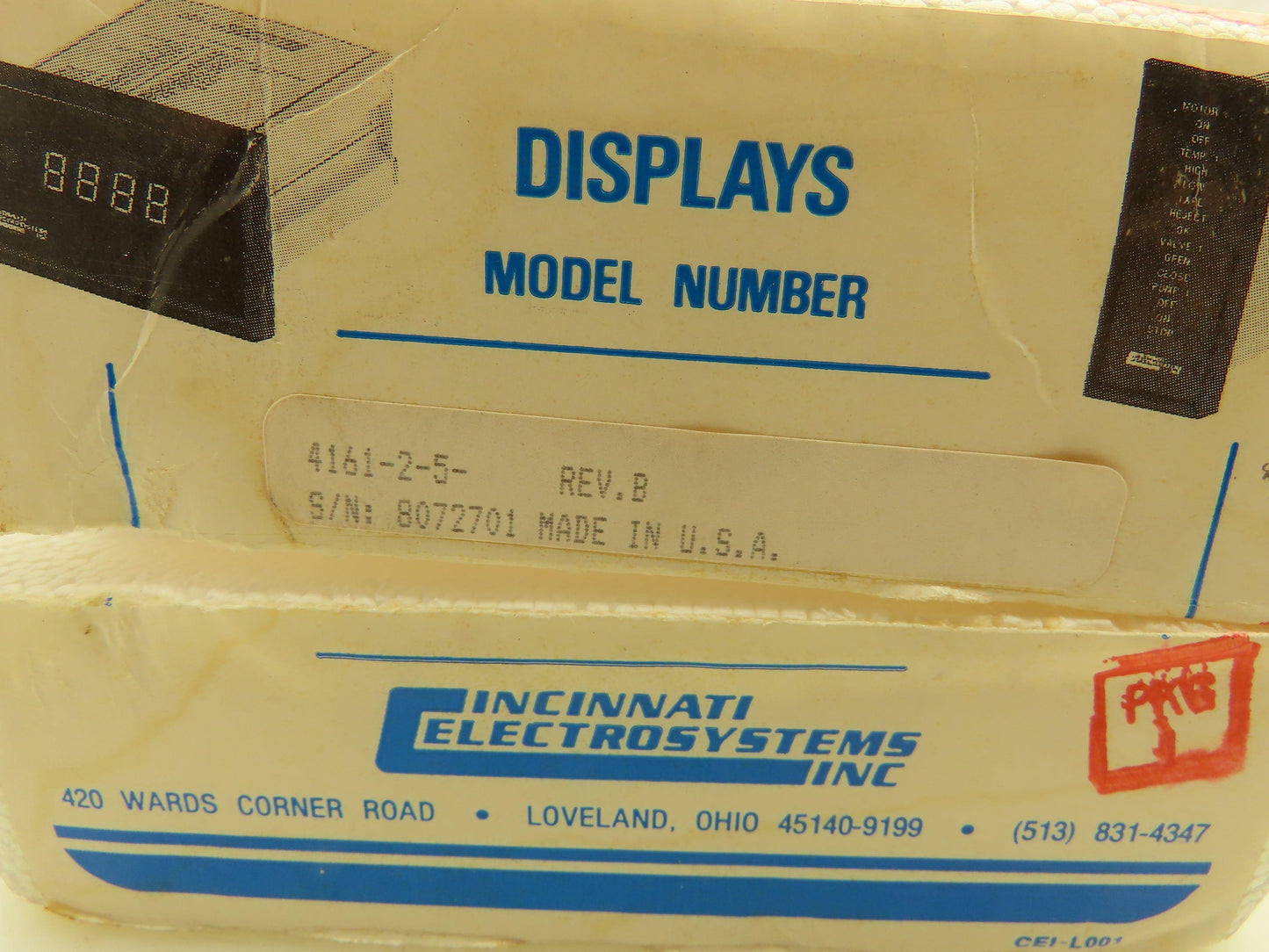 Cincinnati Electrosystems 4161-2-5 Digital Panel Meter 2-Digit LED Display