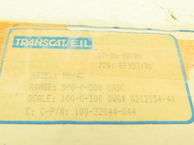 Yokogawa Transcat EIL DB-40 Panel Meter DC Ammeter Gauge 100-0-100 Deviation 4"