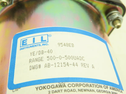 EIL Yokogawa YE/DB-40 Panel Meter DC Ammeter Gauge 100-0-100 Deviation 4" OD
