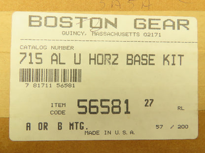 Boston Gear 715-AL-U Gearbox Base Horizontal Mount Kit 56581   Lot of 2