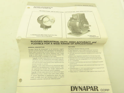 Dynapar 62-PNDF-0200-AB-00 Rotopulser Rotary Incremental Encoder 5/8 Dual Output