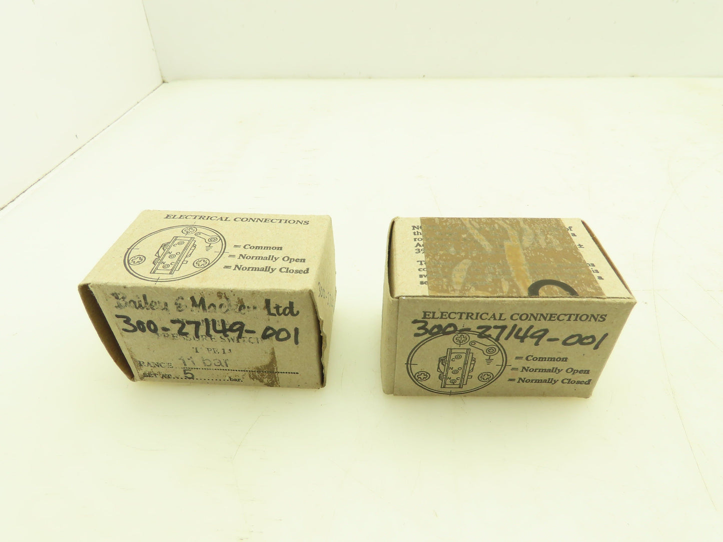 Bailey & Mackey Type 14 Mini Pressure Switch 5A 250VAC 1-11 Bar 160 PSI Lot of 2