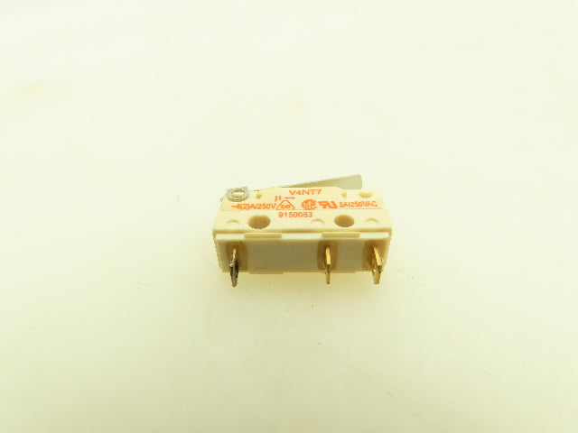 Burgess V4NT7 Snap-Action Microswitch Lever Switch 5A 250V   Lot of 4