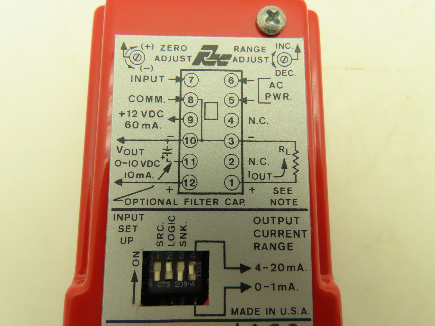 Red Lion Controls PRA1-1022 Pulse Rate to Analog Converter Relay 230V 12-Pin