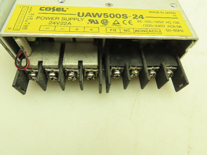Cosel UAW500S-24 Power Supply 24VDC 22A Output 120/240VAC Input