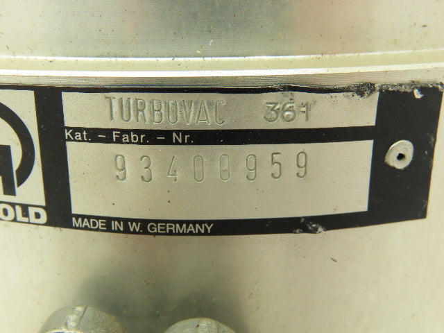 Leybold 93400959 Turbovac 361 Turbomolecular Pump A9300083