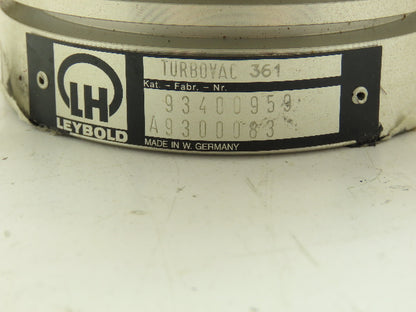 Leybold 93400959 Turbovac 361 Turbomolecular Pump A9300083