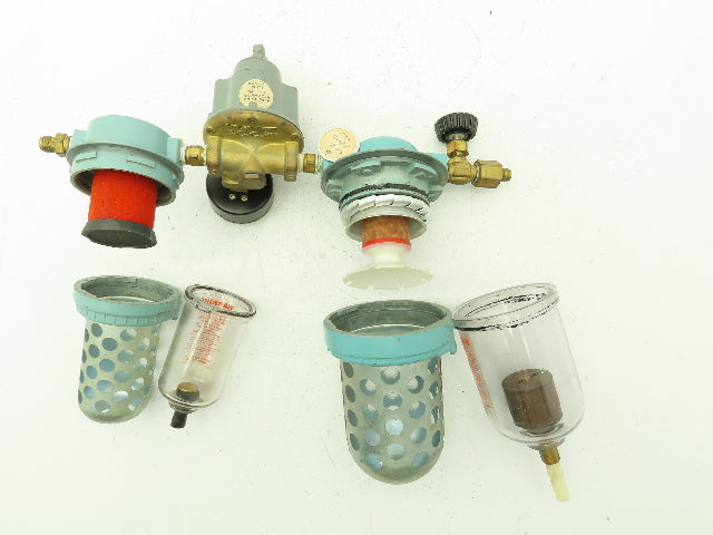 Wilkerson Pneumatic Air Filter Regulator Lubricator Setup Fisher Gauge 100PSI