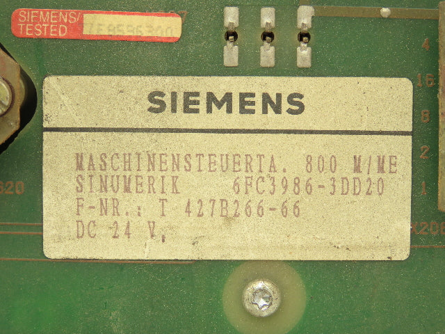 Siemens 6FC3986-3DD20 Sinumerik Control Panel Keyed