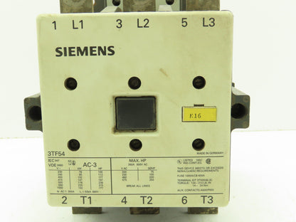 Siemens 3TF5444-0AK1 Motor Starter Contactor 300A 3Ph 600V 200HP 120V Coil