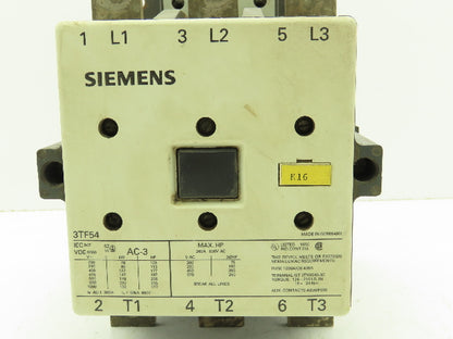 Siemens 3TF5444-0AK1 Motor Starter Contactor 300A 3Ph 600V 200HP 120V Coil