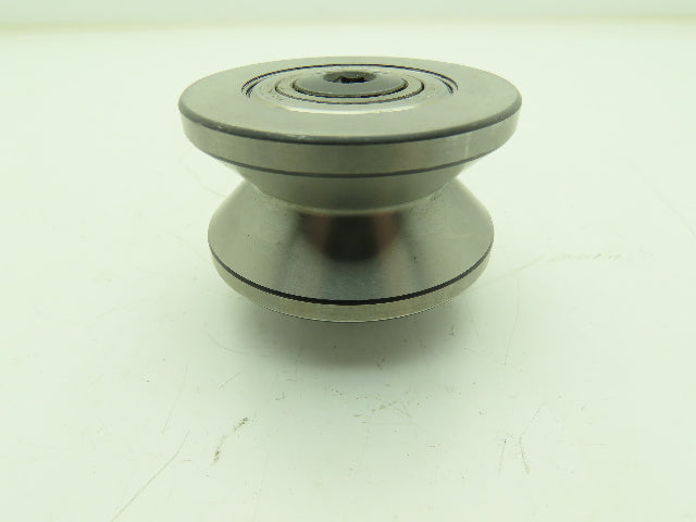 Hepco 2-1/2"x 1-3/8" V-Groove Bearing Track Roller M10 x 1.5 Female Thread