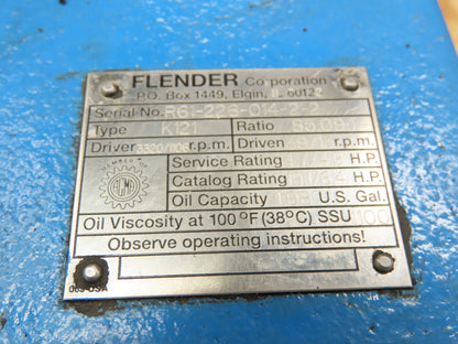Flender R61-226-014-2-2 Type K121 Gear Reducer 85.09-1 Ratio 19.1/6.4hp