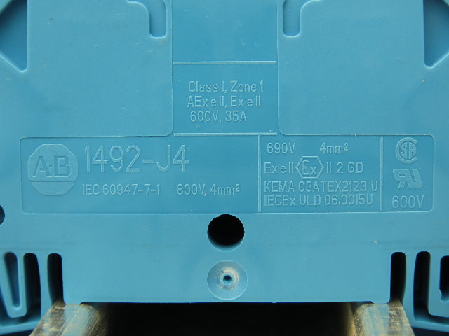Allen Bradley 1492-J4 Blue Wire Terminal Block Lot of 63