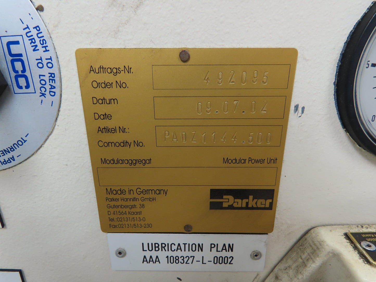 Parker 45 Gal. Hydraulic Power Unit,2 Hp Motor, 3 Pump Stack 460v 3ph