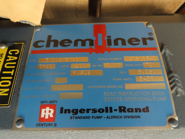 Ingersoll-Rand Chemliner Pump 3X1.5X6V0C 5hp 100 Gpm 70 Ft. Head 230/460v 3ph