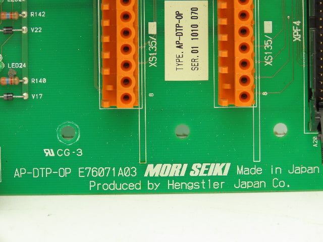 Mori Seiki E76071A03 Adapter Circuit Board Relay