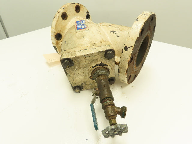 Mueller 758 Cast Iron 4" Flanged Y Strainer with 3/4" Ball Valve