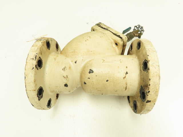 Mueller 758 Cast Iron 4" Flanged Y Strainer with 3/4" Ball Valve