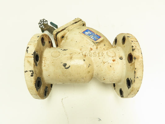 Mueller 758 Cast Iron 4" Flanged Y Strainer with 3/4" Ball Valve