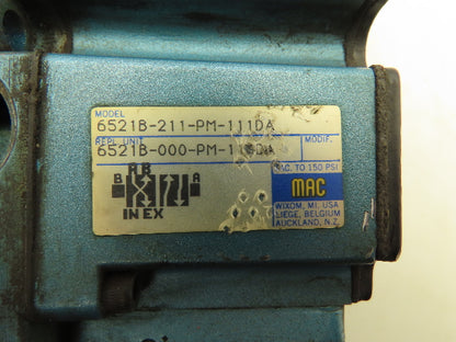 MAC 6521B-211-PM-111DA Pneumatic Double Solenoid Valve 4/2-Pos 120V w/Sub-Base